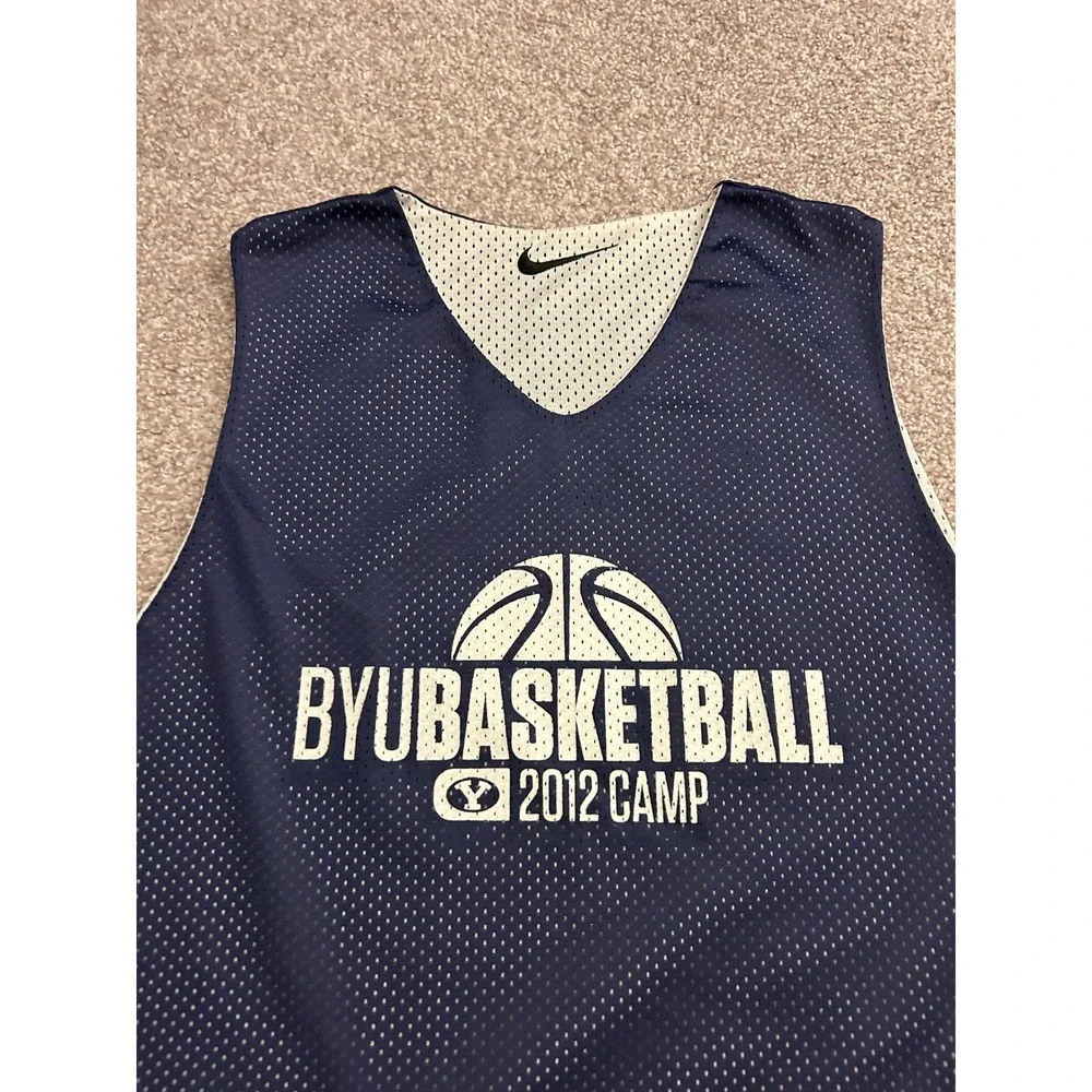 Nike Basketball Jersey Mens Small Navy BYU 2012 Camp Reversible Mesh Tank Top